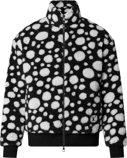 Louis Vuitton X Yk Black And White Dots Fleece Jacket 1ab6hc