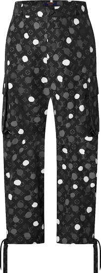 Louis Vuitton X Yk Black Monogram Painted Dots Cargo Pants
