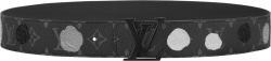 Louis Vuitton x YK Black Monogram Dots 'LV Initiales' Belt
