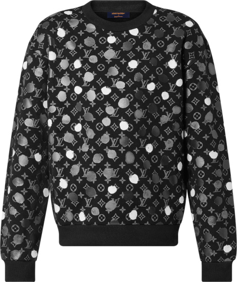 Louis Vuitton X Yk Black Monogram Painted Dots Sweatshirt 1ab6j7