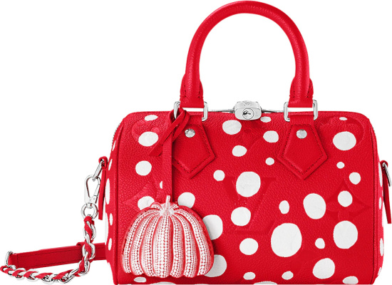 Louis Vuitton X Yk Red Painted Dots Speedy 25 Bag