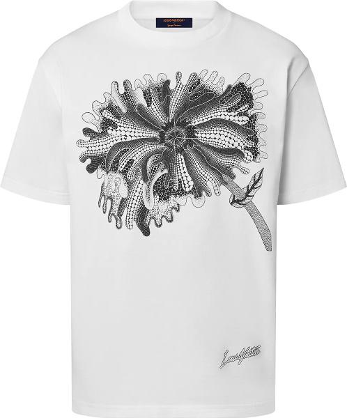 Louis Vuitton X Yk White Psychedelic Flower Logo T Shirt 1ab6ij