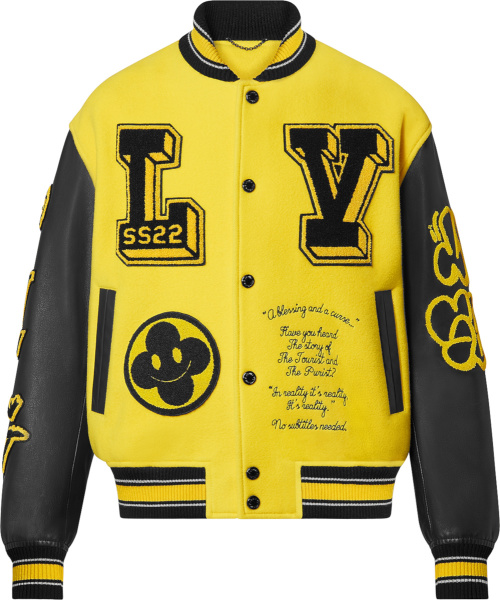 Louis Vuitton Yellow And Black Panther Varsity Jacket 1a9sst