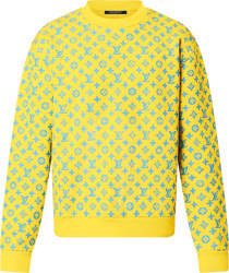 Louis Vuitton Yellow And Light Blue Monogram Flocked Sweatshirt 1ab5kj