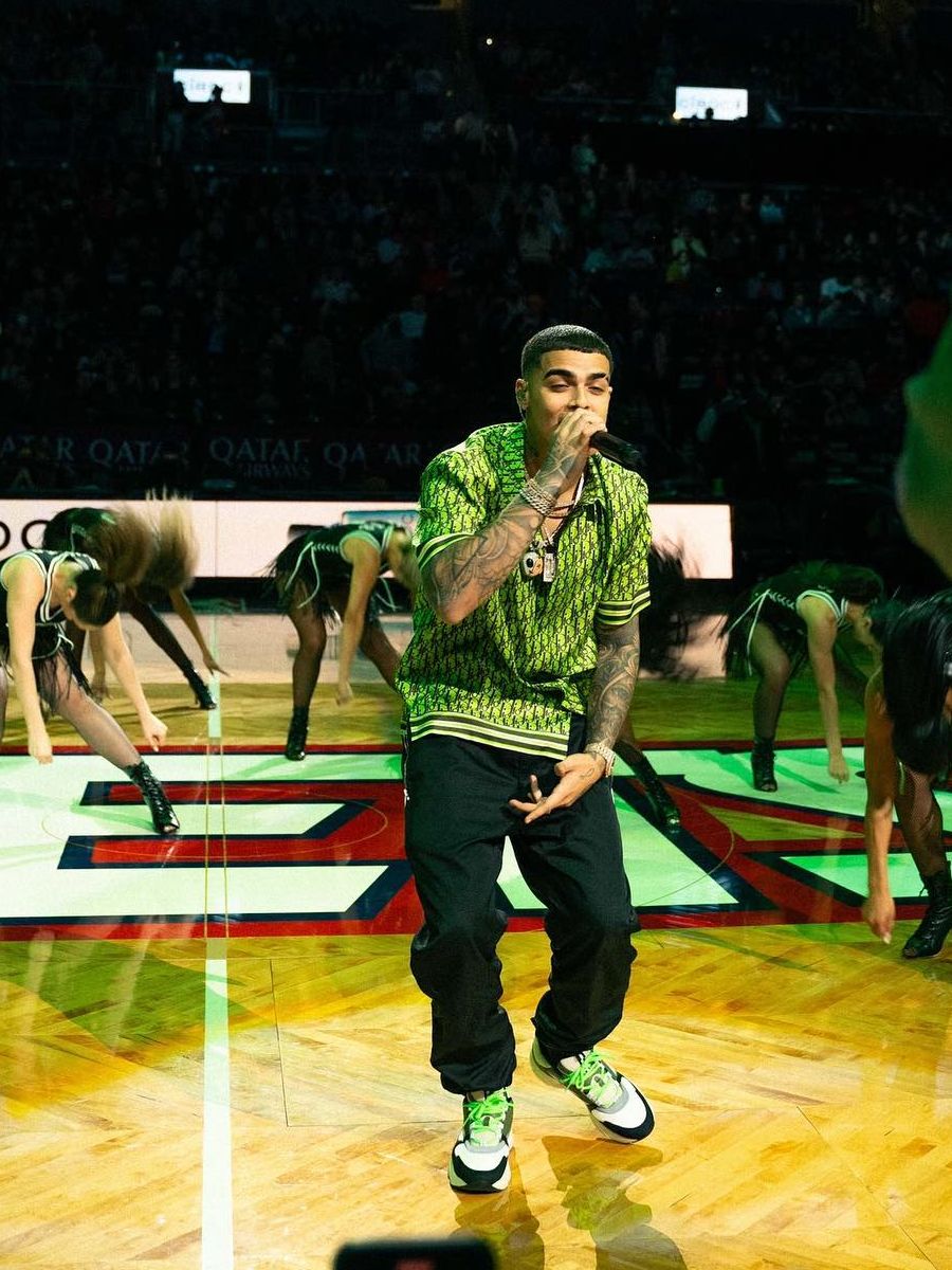 Lunay Performs at Halftime Wearing Dior Sneakers and Shirts With Givenchy Pants