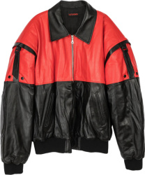 Luu Dan Red And Black 80s Leather Jacket