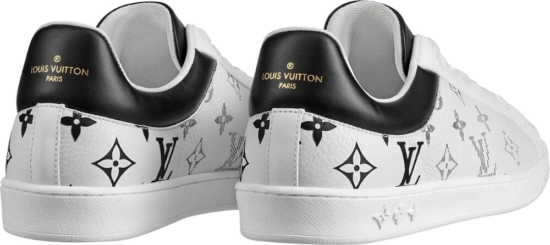Louis Vuitton White/Black Leather Gradient Check Print Luxembourg
