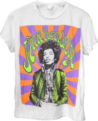 White Jimi Hendrix 'Psychedelic' T-Shirt