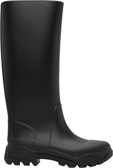 Maison Margiela Black Rubber Tall Tabi Rain Boots