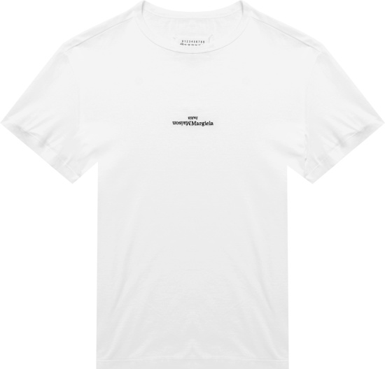 Maison Margiela White Upside-Down Logo T-Shirt | Incorporated Style