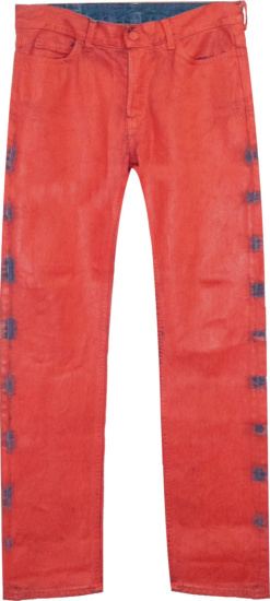 Maison Margiela X Hm Red Painted Jeans
