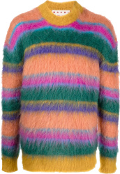 Mani Yellow And Multicolor Striped Mohair Sweater