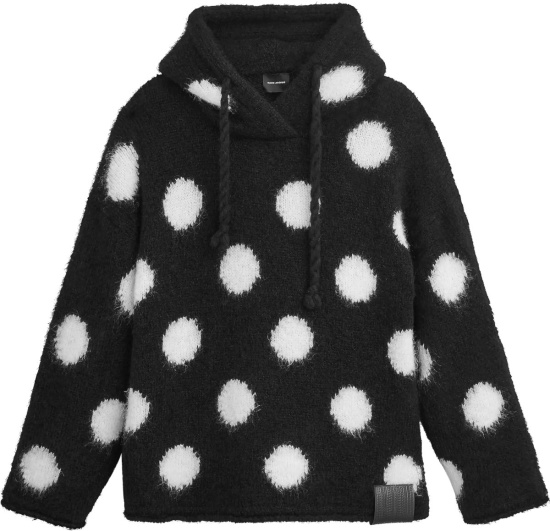 Marc Jacobs Black And White Polka Dot Knit Hoodie