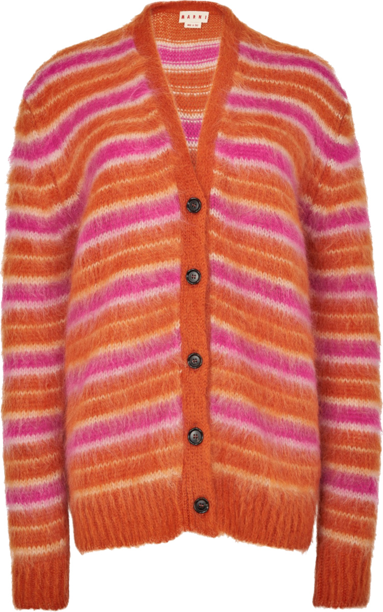 Marni Orange & Pink-Striped Cardigan | Incorporated Style
