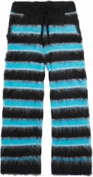 Marni Black And Turquoise Striped Mohair Pants