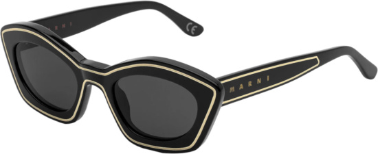 Marni Black And White Stripe Sunglasses