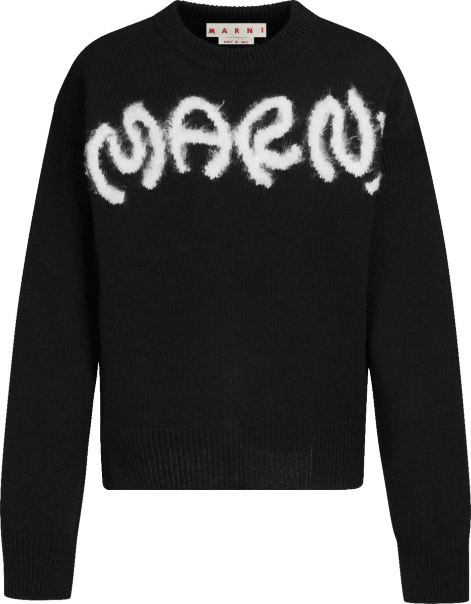 Marni Black Fuzzy Logo Sweater | INC STYLE