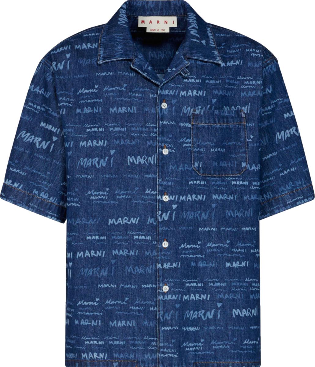 Marni Blue 'Mega Marni' Denim Shirt | INC STYLE