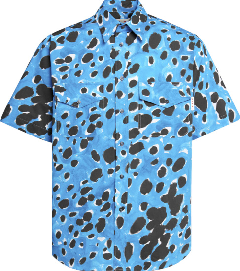 Marni Blue Pop Dots Print Shirt