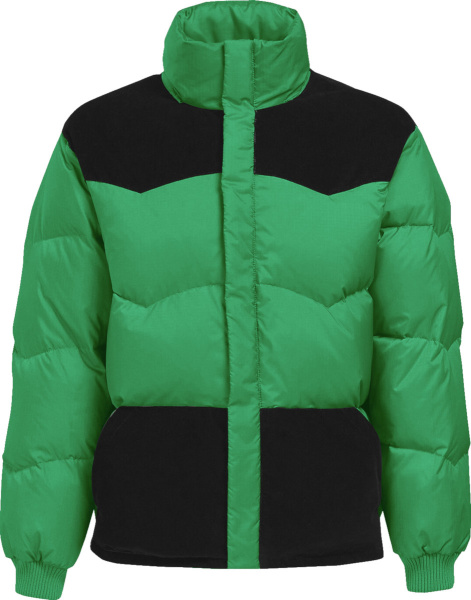 Marni Green And Black Panel Down Puffer Jacket