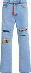 Marni Light Blue And Mohair Underpatch Jeans