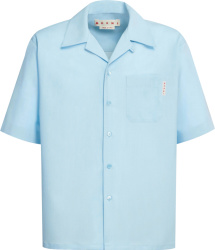 Marni Light Blue Wool Bowling Shirt