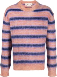 Marni Light Pink And Blue Striped Mohair Sweater