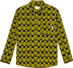 Marni Lime Green Checkered Corduroy Shirt