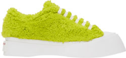 Marni Lime Green Shearling Pablo Sneakers