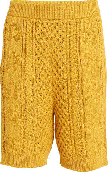 Marni Maize Yellow Cable Knit Shorts