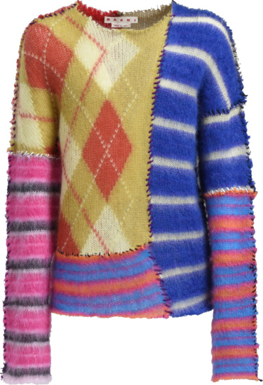Marni Multicolor Stripe And Argyle Patchwork Seater