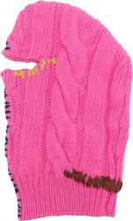 Marni Neon Pink Cable Knit Balaclava