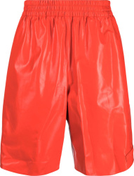 Marni Orange Nappa Leather Wide Leg Shorts