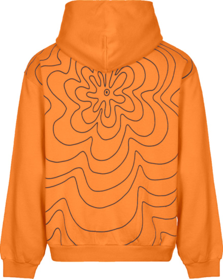 Marni Orange Outlined Flower Logo Hoodie