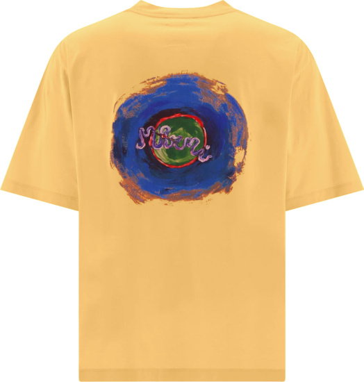 Marni Orange Painted Logo T Shirt