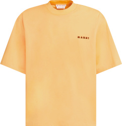 Marni Orange Swirl Logo Print T Shirt