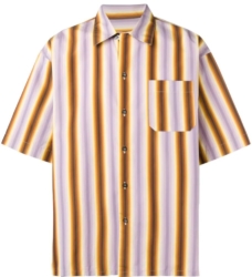 Marni Purple Orange And Brown Striped Shirt