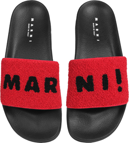 Marni Red And Black Logo Slides