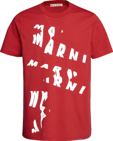 Marni Red Scanned Logo T Shirt