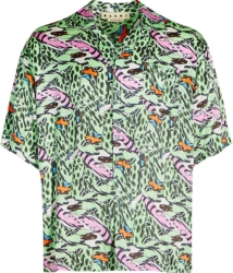 Marni x Bruno Bozzetto Green Snake Print Shirt