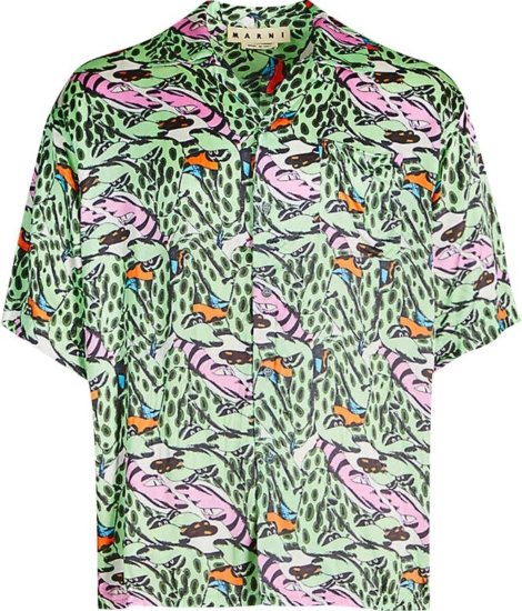 Marni Snake Print Green Shirt