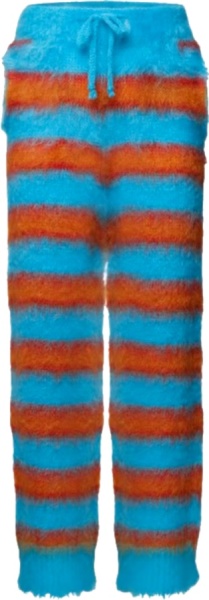 Marni Turquoise And Orange Striped Mohair Pants