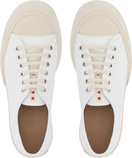 Marni White And Beige Low Top Platform Sneakers