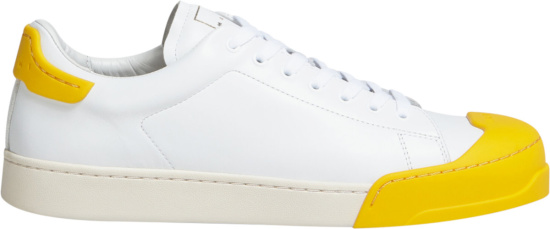 Marni White And Yellow Dada Low Top Sneakers