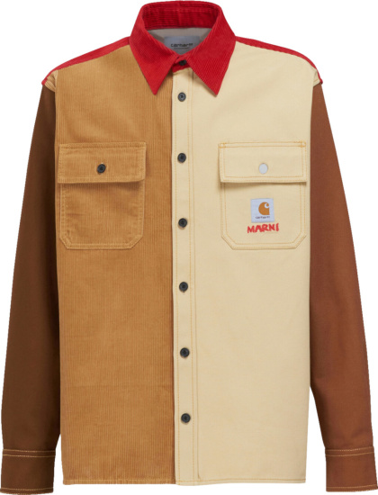 Marni X Carhartt Wip Brown Colorblock Shirt