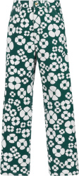 Marni X Carhartt Wip Dark Forest Green And White Floral Pants