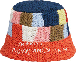 Marni X No Vacancy Inn Multicolor Patchwork Knit Bucket Hat