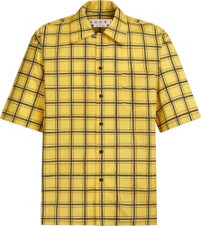Marni Yellow And Black Square Plaid Shirt