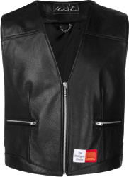 Martine Rose Black Shrunken Leather Vest