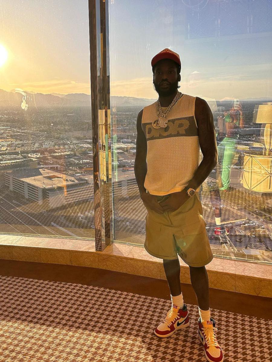 Meek Mill Celebrates Memorial Day 2023 In a Chrome Hearts Trucker & Dior Outfit